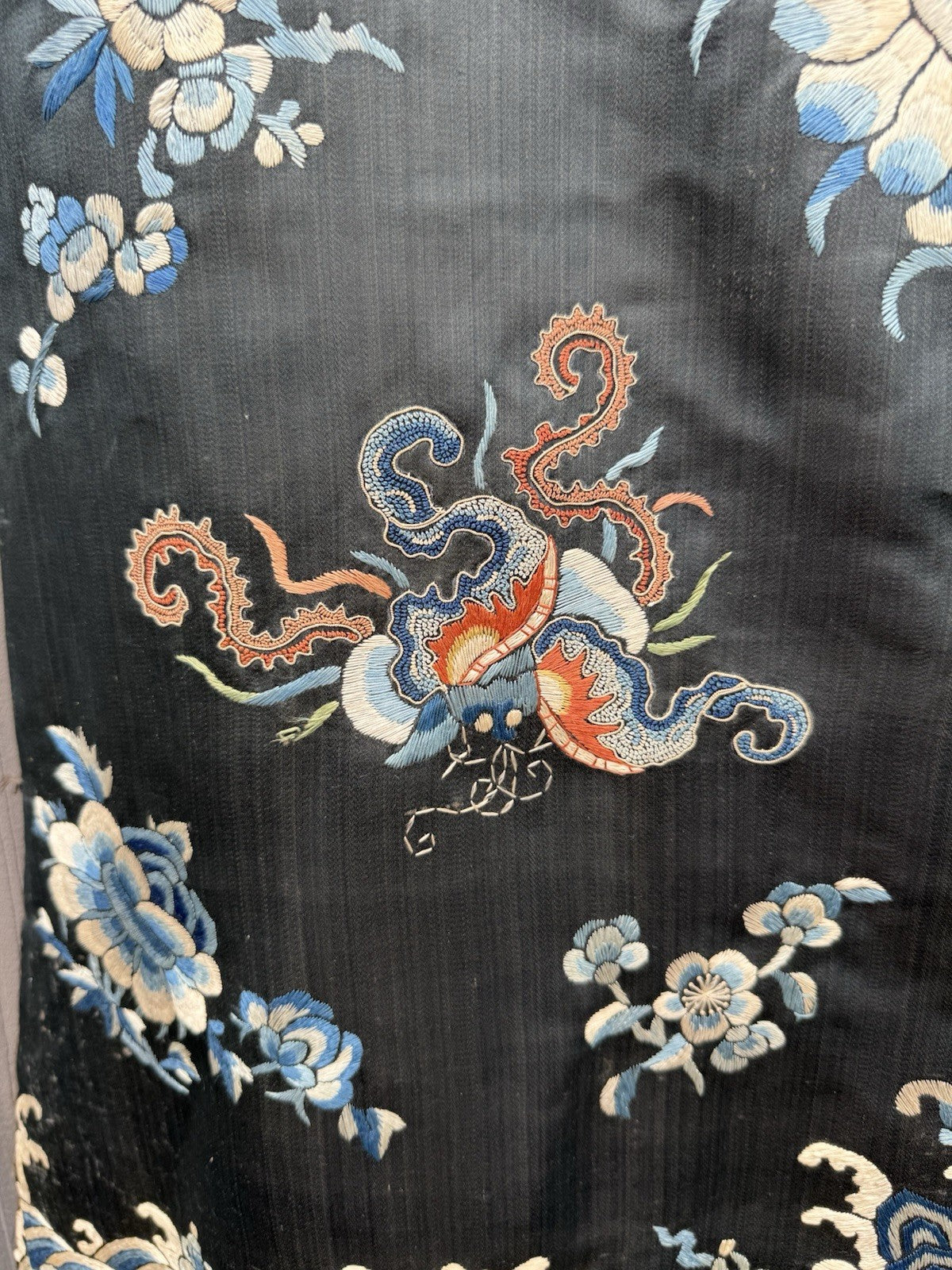 Early Antique Qing Dynasty Chinese Silk Embroidery Robe Butterflies & Flowers18