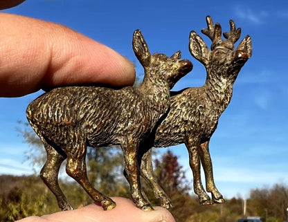 Antique Austrian Vienna Cold Painted Bronze Figure of Deer3