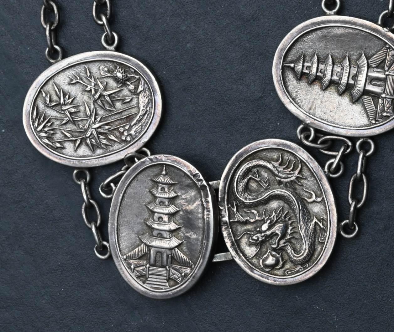 High Quality Antique 1900s Japanese Sterling Silver Grade Storyteller Belt9