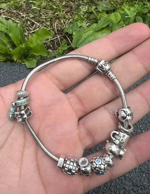 Gorgeous Vintage PANDORA Sterling Silver Charm Bracelet0