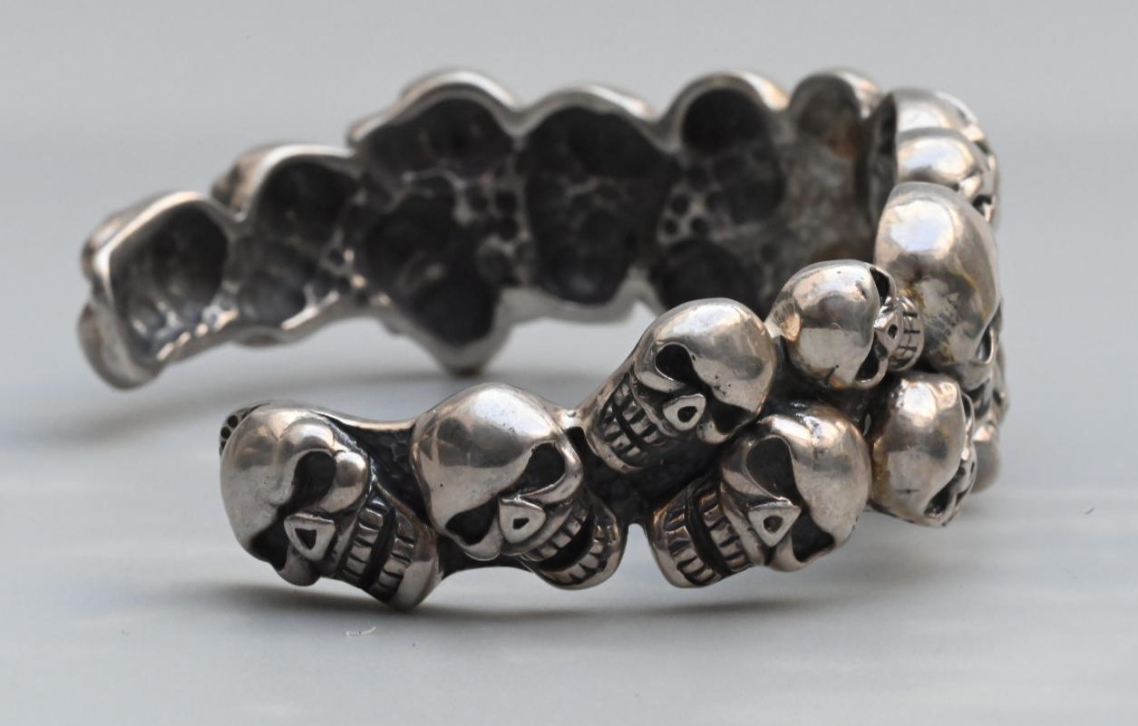 Fantastic Sterling Silver Cuff Bracelet with Skull Design14