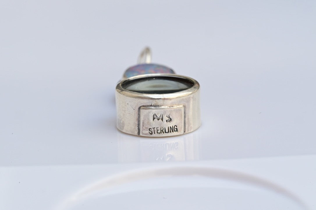 Sterling Silver Southwest Jewelers Loupe with Blue Glass Opal4