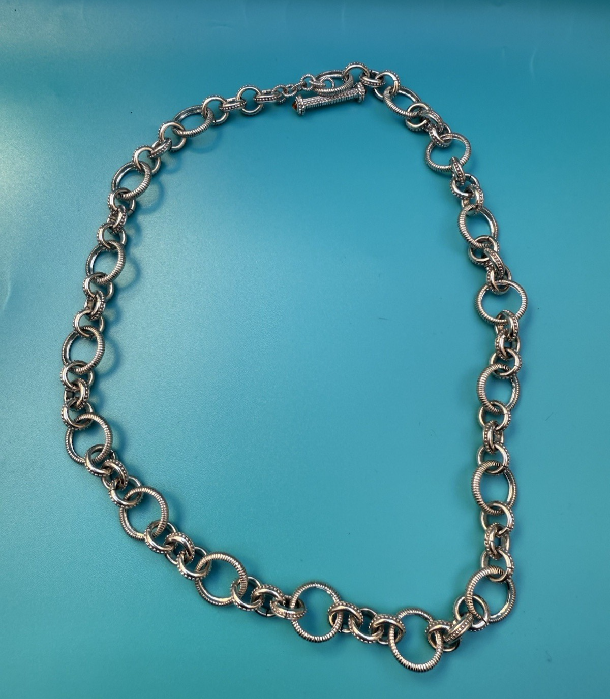 Gorgeous Vintage Chunky Cable Link Necklace Sterling Silver by Judith Ripka 0
