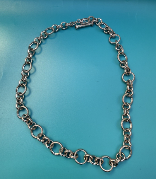 Gorgeous Vintage Chunky Cable Link Necklace Sterling Silver by Judith Ripka 0