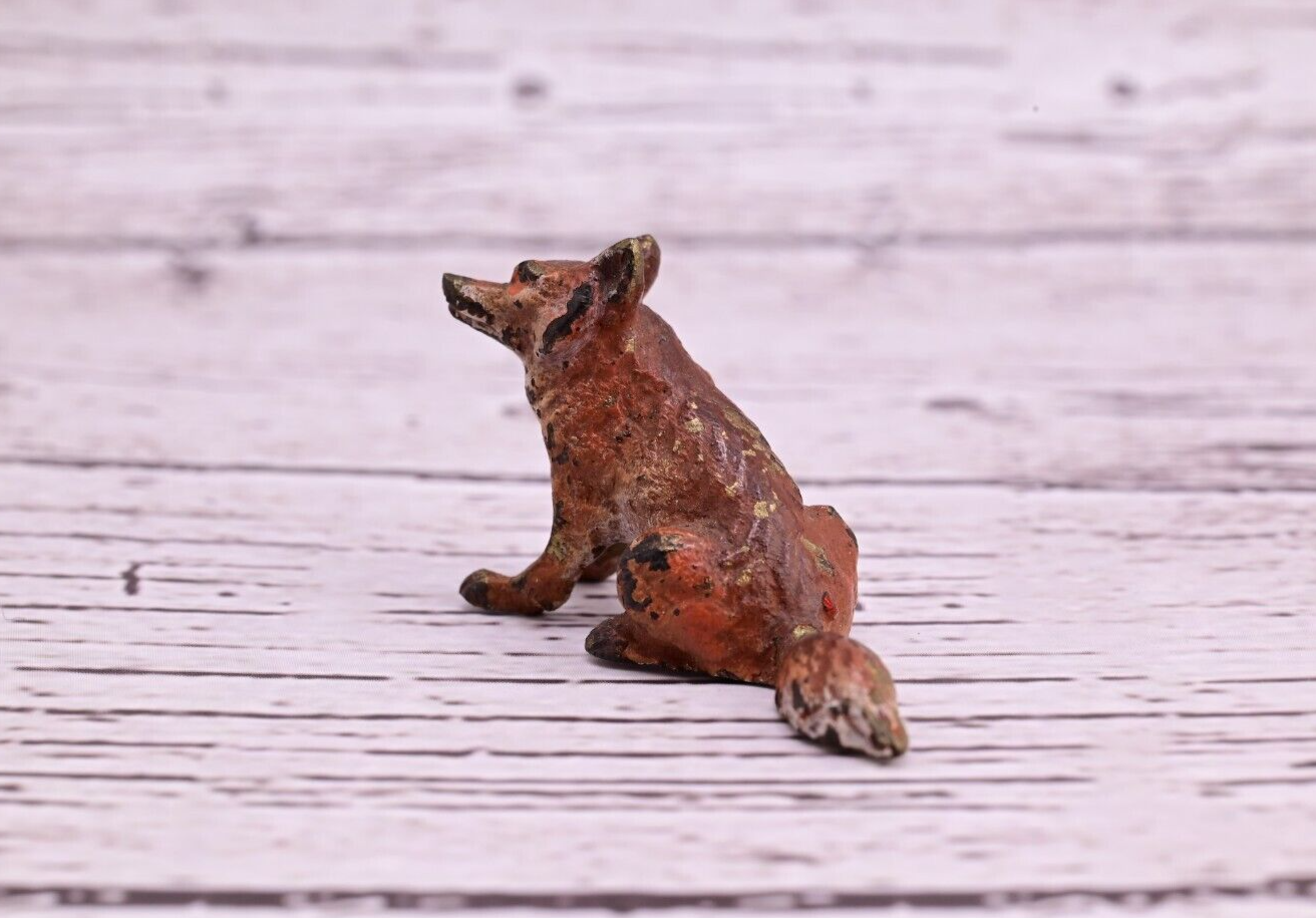Life-Like Old Antique Austrian Vienna Bronze Figure of Sitting Fox1