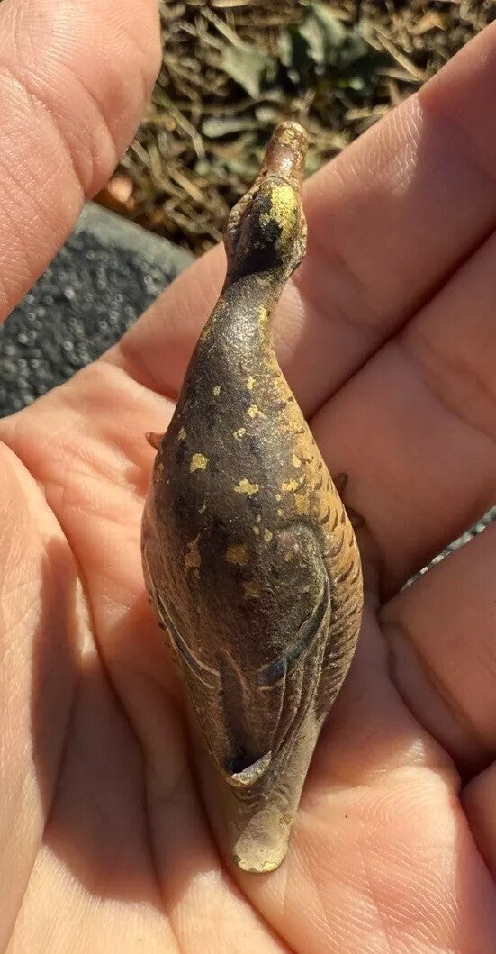 Lovely Small Antique Austrian Vienna Cold Painted Bronze Figure of Duck3