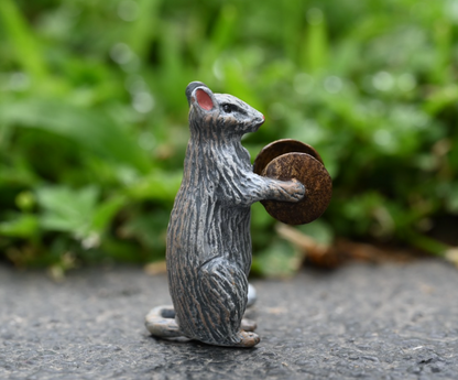 Fritz Bermann Austrian Vienna Cold Painted Bronze Mouse / Rat Playing the Cymbal1