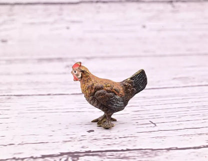 Well Detailed Antique Austrian Vienna Cold Painted Bronze Figure of Small Hen4