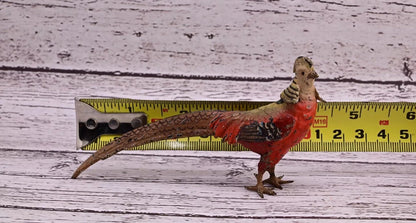 1900s Detailed Antique Austrian Vienna Cold Painted Bronze of Gold Pheasant13