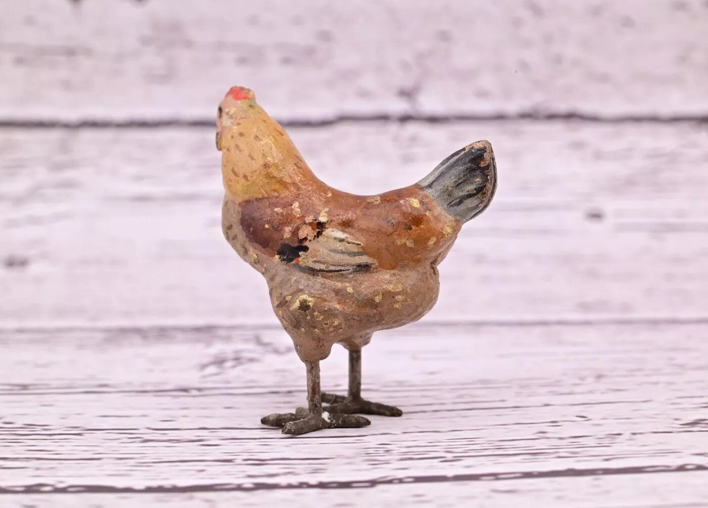 Attractive Antique Austrian Vienna Cold Painted Bronze Figure of Brown Hen12