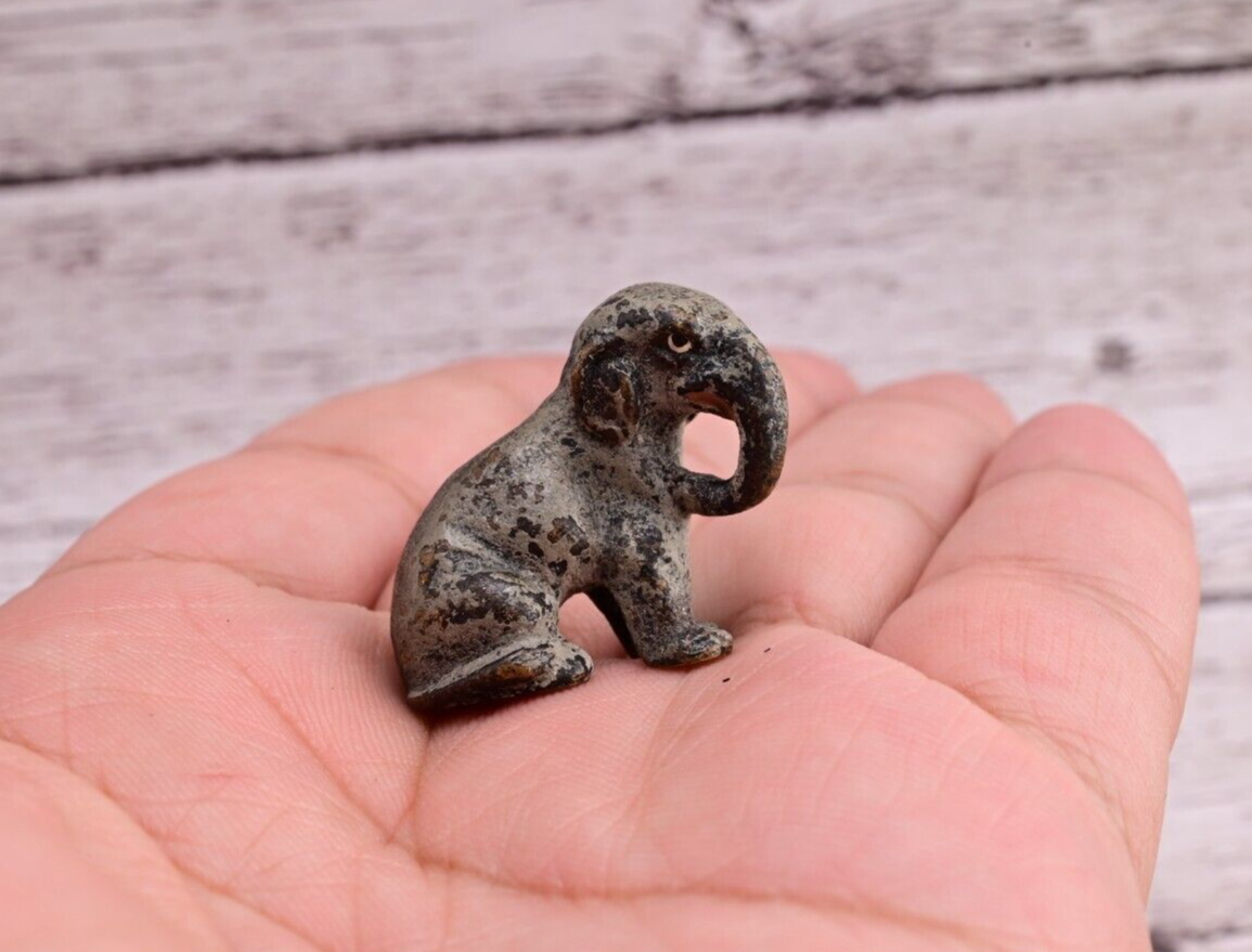Antique Austrian Vienna Cold Painted Bronze Figure of Miniature Baby Elephant7