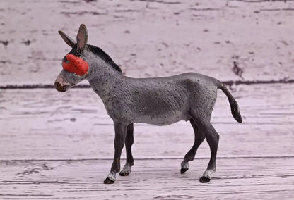 Antique Austrian Vienna Cold Painted Bronze Figure of Donkey with Red Eyepatch1
