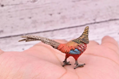 Amazing Antique Austrian Vienna Cold Painted Bronze Figure of Golden Pheasant3