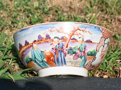 Authentic 18th C. Chinese Famille Rose "Mandarin" Palette Export Porcelain Bowl3
