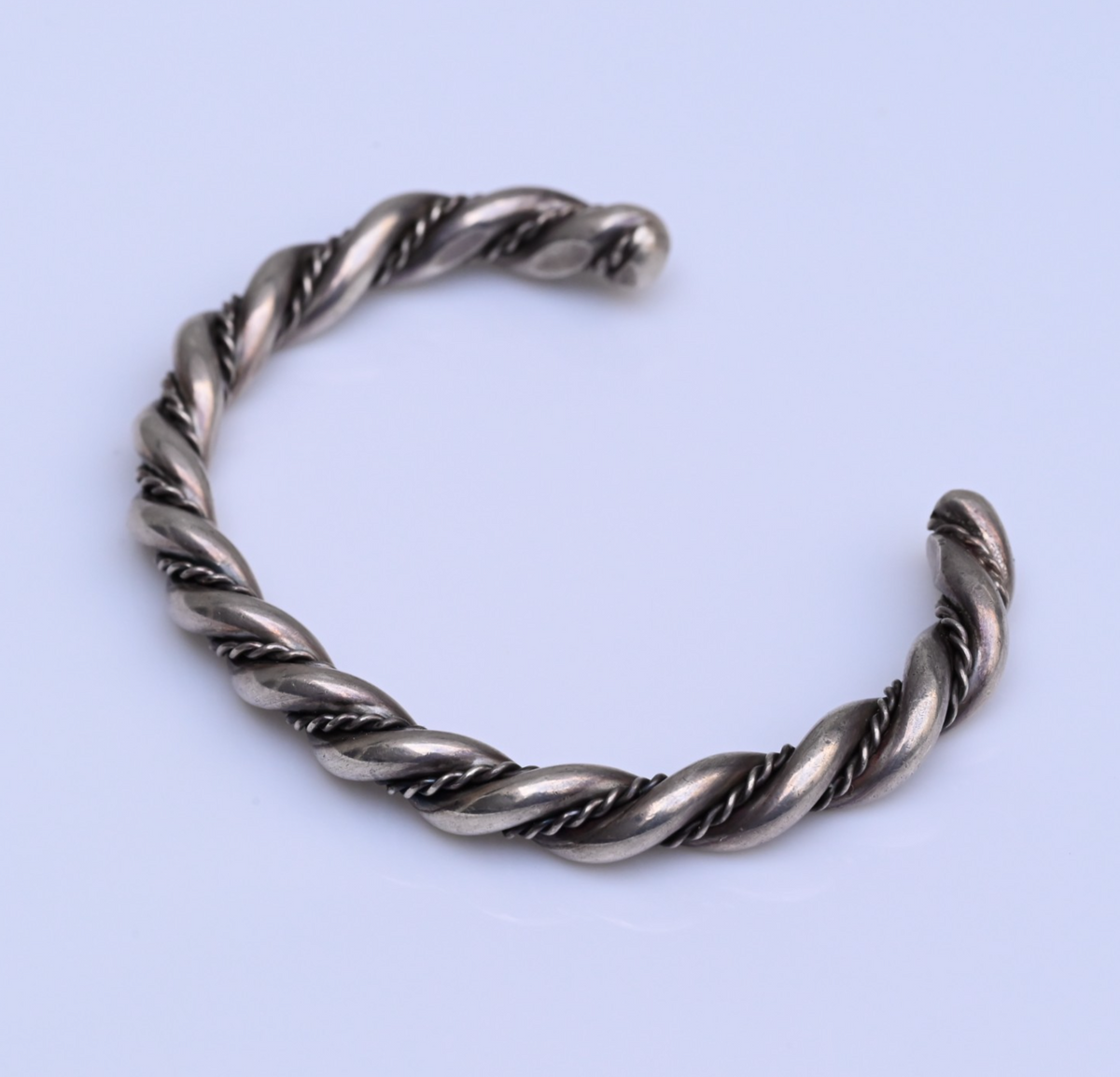 Southwestern or Native American Twisted Wire / Rope Twist Sterling Cuff Bracelet3