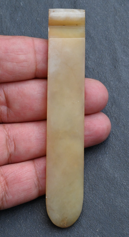 Chinese Antique Hand Carved Jade Precious Object Hairpin or Brushrest3