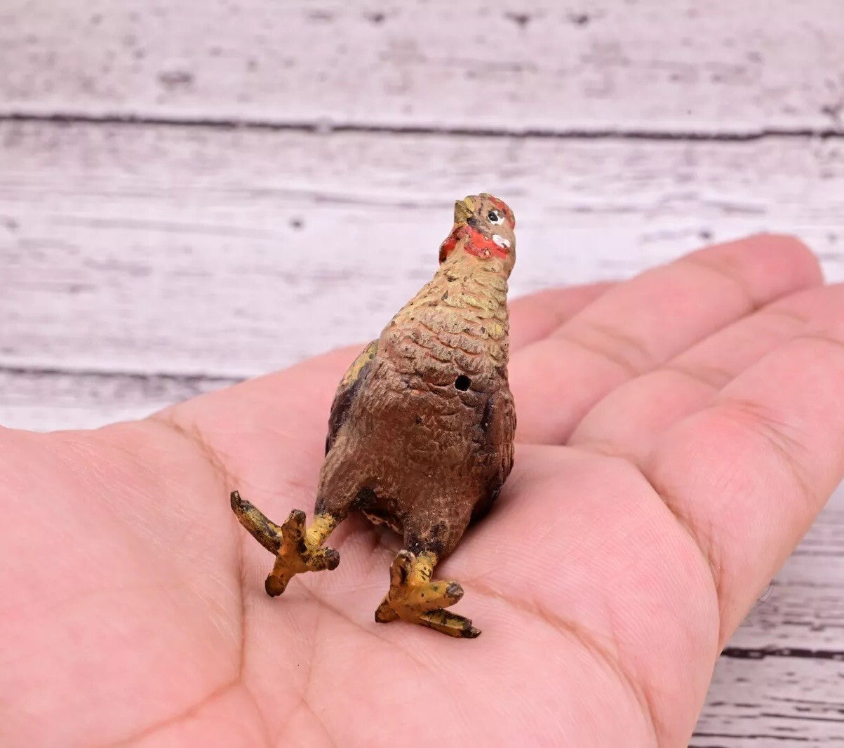 Original High Quality Antique Austrian Vienna Cold Painted Bronze of Hen7