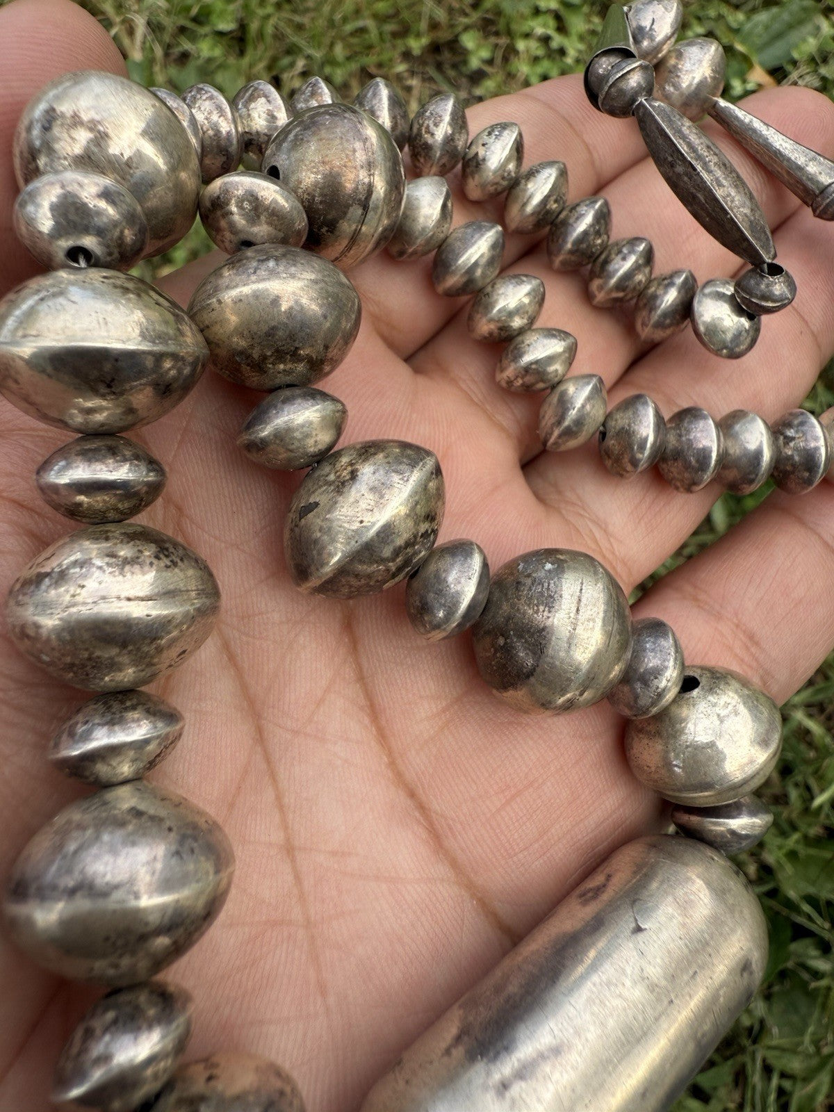 Vintage Southwestern Sterling Silver "Navajo Pearls" Beaded Necklace7