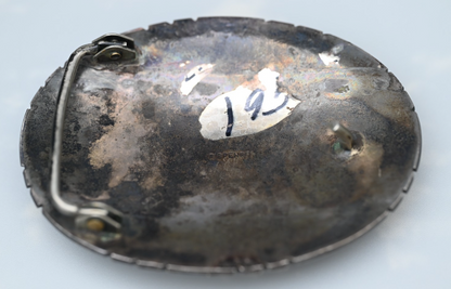 Signed R. Spencer Native American Sterling Silver Belt Buckle Turquoise & Coral4