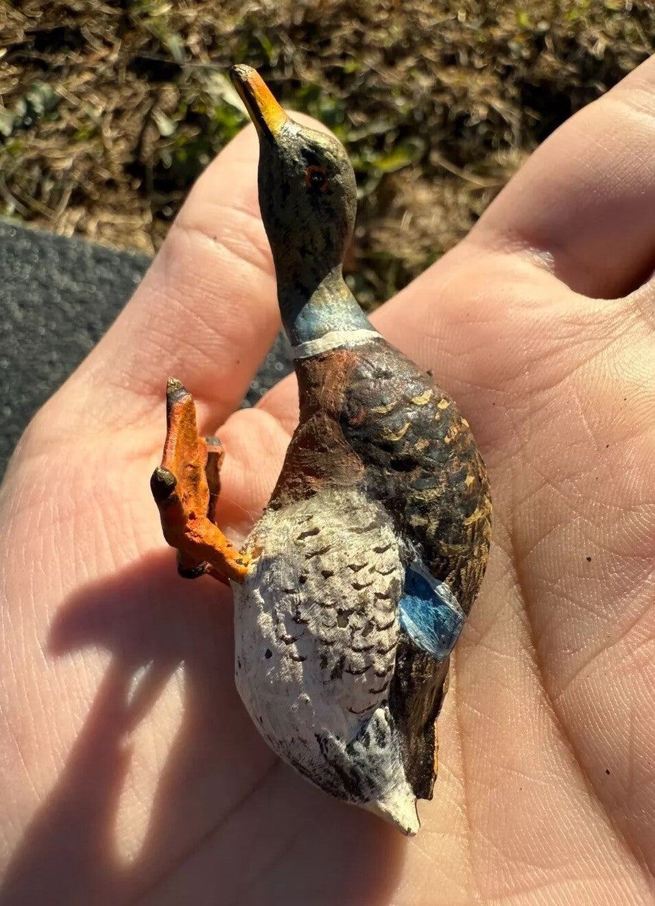Gorgeous Antique Austrian Vienna Cold Painted Bronze Figure of Mallard Duck2