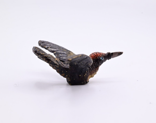 Rare Form Antique Austrian Vienna Cold Painted Bronze Figure of Hummingbird1