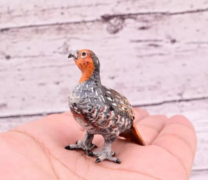 Antique Austrian Vienna Cold Painted Bronze Figure of Partridge Game Bird9