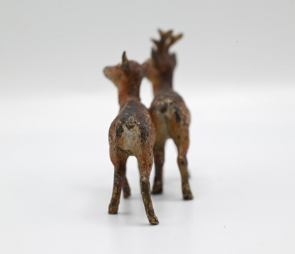 Lovely Antique Austrian Vienna Cold Painted Bronze Figure of Male / Female Deer2