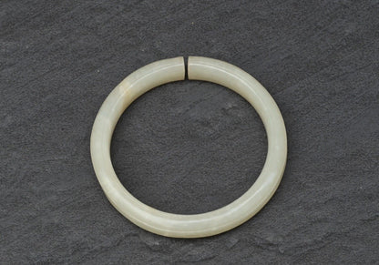 Antique Chinese 1900s Carved Mutton Fat White Celadon Jade Bangle Bracelet3
