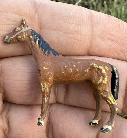 Gorgeous Antique Austrian Vienna Cold Painted Bronze Figure of Brown Horse5