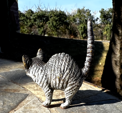 Small Antique Austrian Vienna Cold Painted Bronze Figure of Tom Cat9
