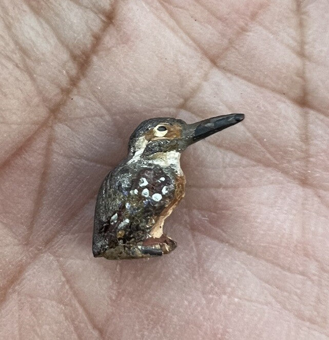 Antique Austrian Vienna Cold Painted Bronze Figure of Miniature Kingfisher Bird2