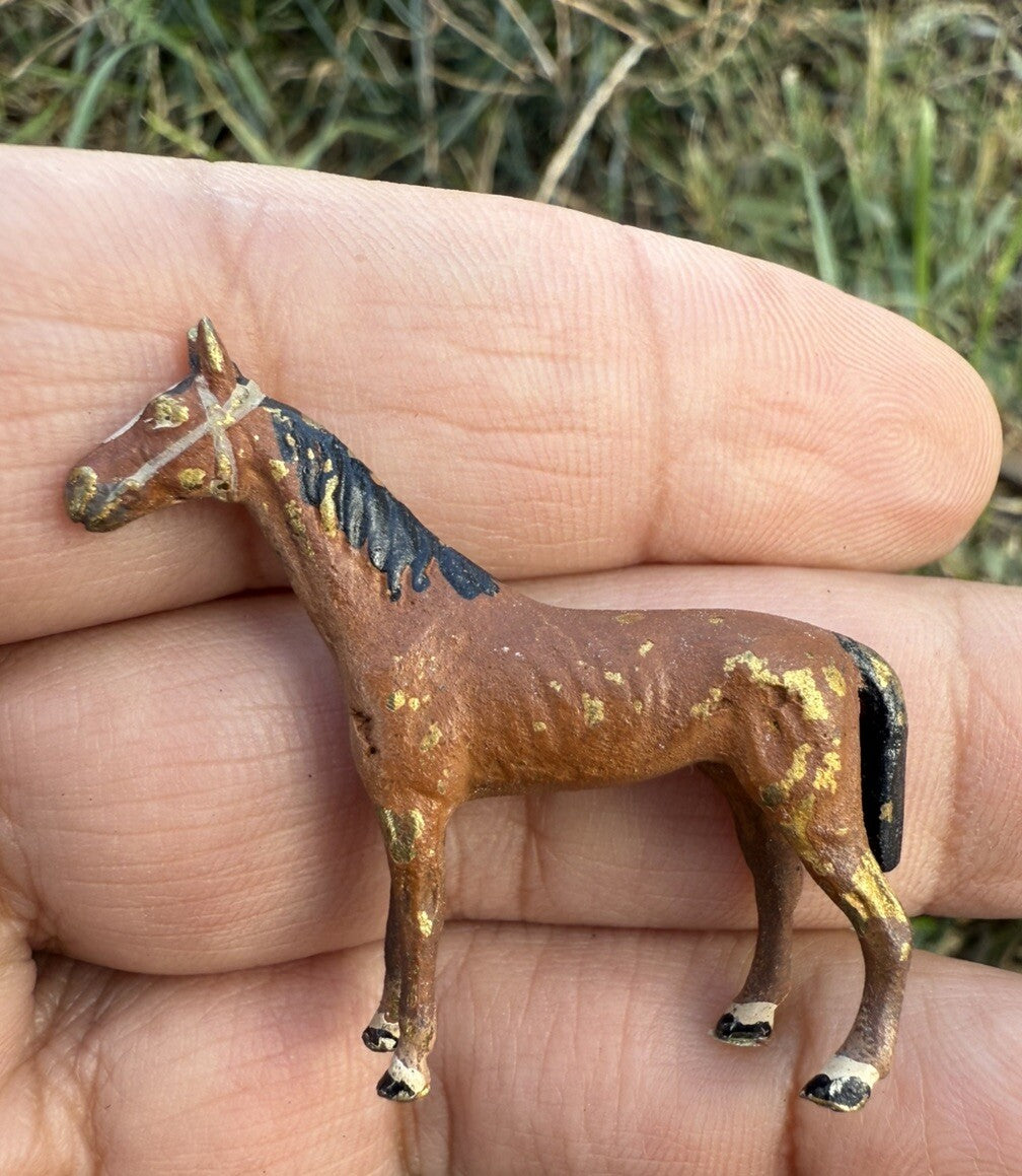Gorgeous Antique Austrian Vienna Cold Painted Bronze Figure of Brown Horse6