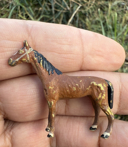 Gorgeous Antique Austrian Vienna Cold Painted Bronze Figure of Brown Horse6