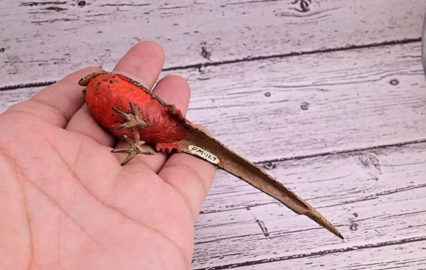 1900s Detailed Antique Austrian Vienna Cold Painted Bronze of Gold Pheasant10