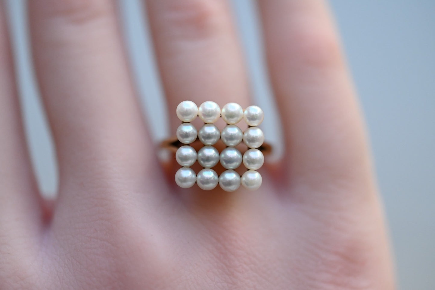 Stunning Akoya Pearls Cluster Ring 14k YG by World Renowned Designer MIKIMOTO4