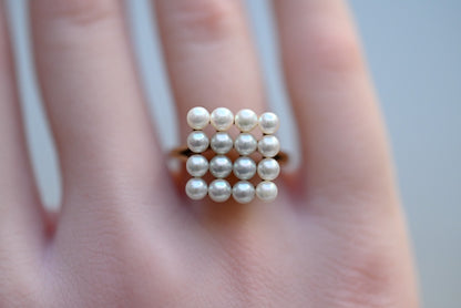 Stunning Akoya Pearls Cluster Ring 14k YG by World Renowned Designer MIKIMOTO4
