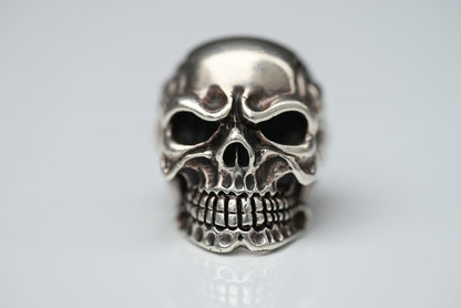 Heavy Sterling Silver Handmade Biker Skull & Skeleton Men’s Ring Size 6.56