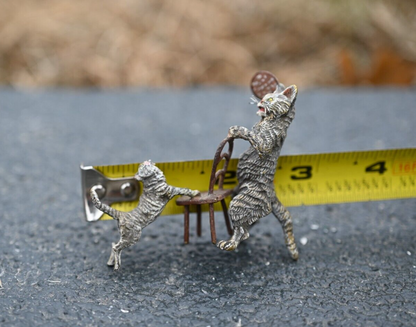 Amusing Antique Cold Painted Austrian Vienna Bronze Figure of Kitten in Trouble8