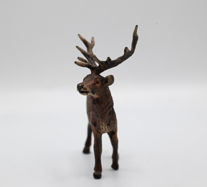 Majestic Antique Austrian Vienna Cold Painted Bronze Figure of Deer Buck5
