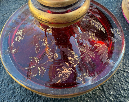 Stunning Antique 19th C. Bohemian Moser Art Glass Lustres in Ruby Ruby Color8