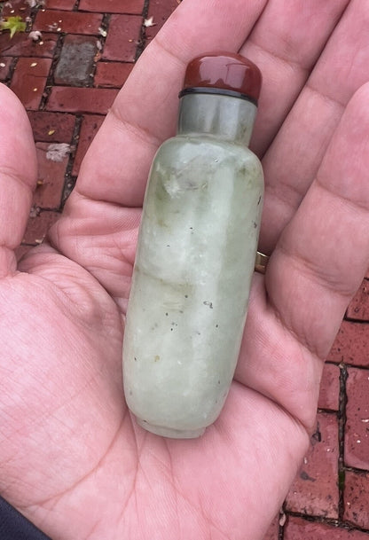 Elegant Antique / Vintage Chinese Hand Carved Natural Jade Snuff Bottle6