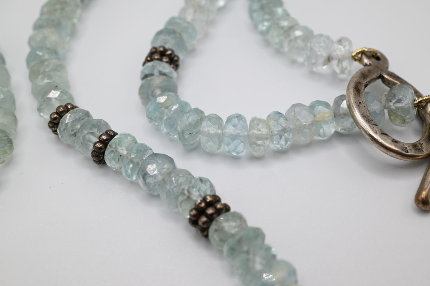 Elegant Diamond Cut Aquamarine Gemstone Necklace With Southwest Sterling Pendant6