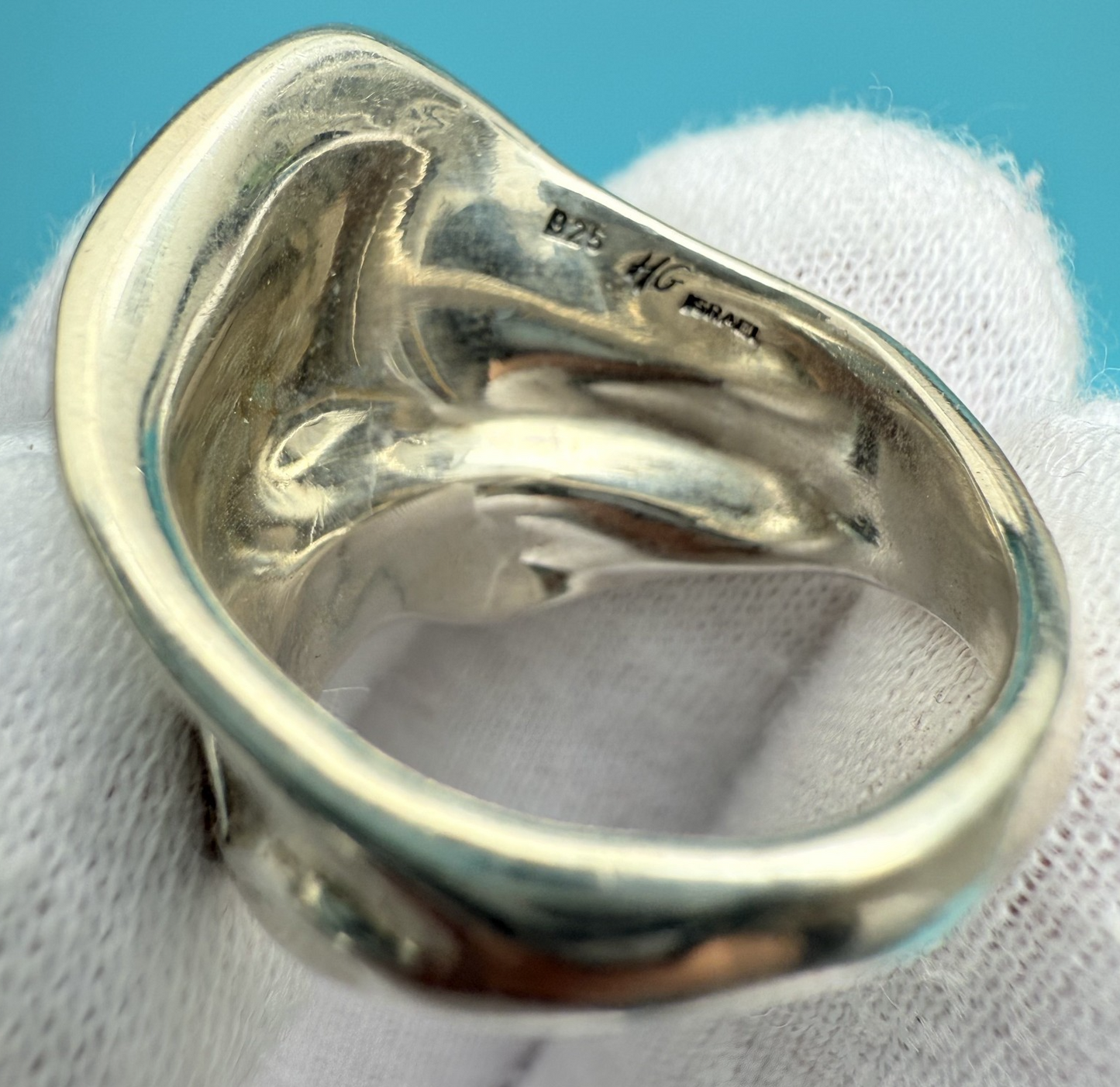 Vintage Hagit Gorali 925 Sterling Silver Organic Design Statement Ring4