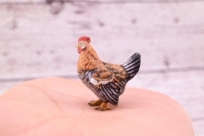 Rare Antique Austrian Vienna Cold Painted Bronze Figure of Super Tiny Brown Hen2