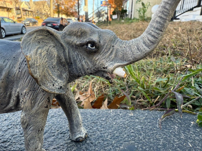 Very Large Antique Austrian Vienna Cold Painted Bronze Figure of Elephant1