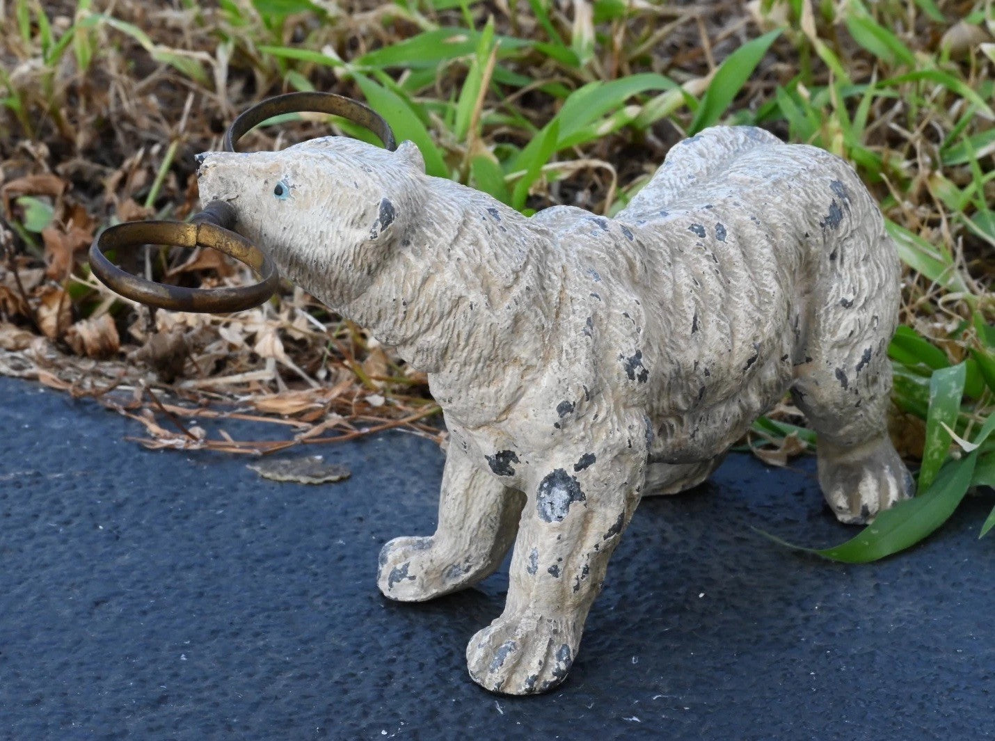 Unusual Antique German Cold Painted Polar Bear, Table Decor Salt & Pepper Holder4