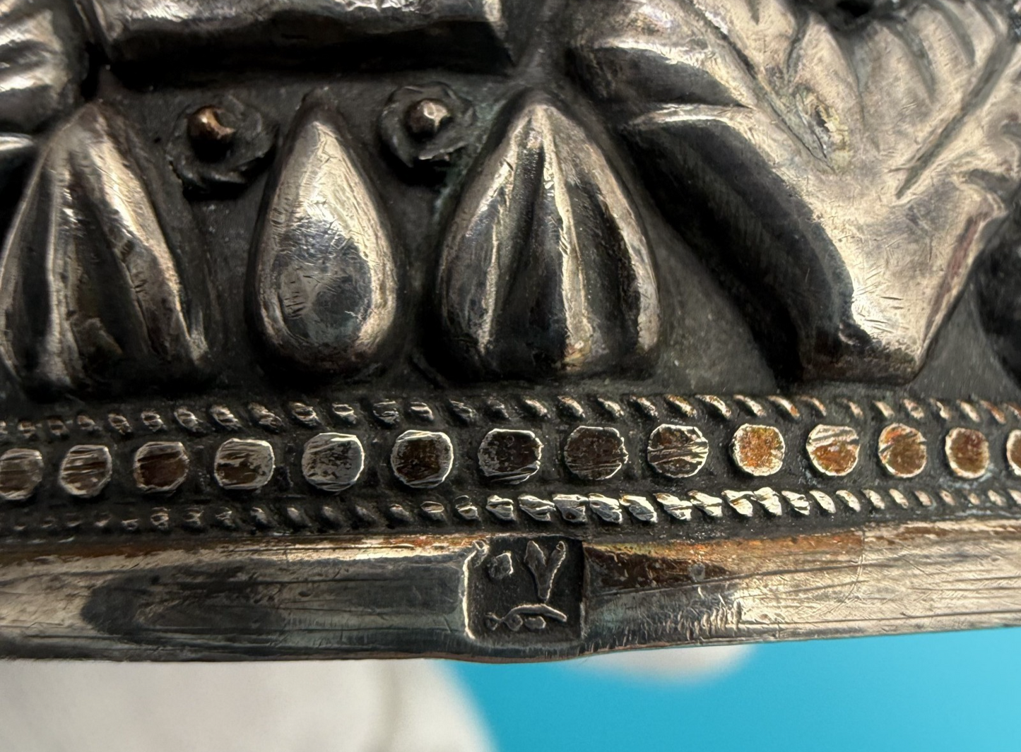 Awesome Vintage Egyptian Revival Tutankhamun 900 Middle East Silver Cuff Bangle8