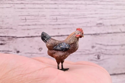 Wonderful Antique Austrian Vienna Cold Painted Bronze Figure of Brown Hen1