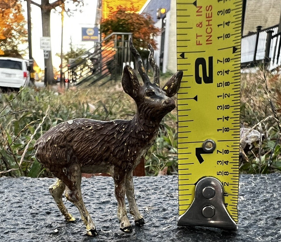 Antique Austrian Vienna Cold Painted Bronze Figure of Antelope / Stag9