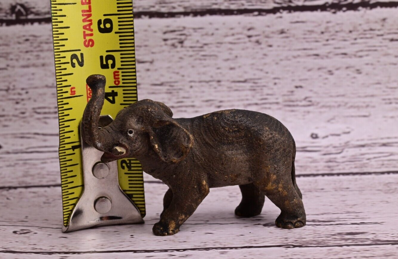 Early Antique Austrian Vienna Cold Painted Bronze Figure of Young Elephant10